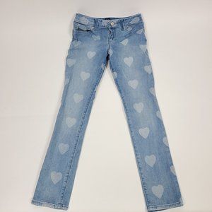 Gap Girls Blue Heart Stretch Skinny Jeans Size 10